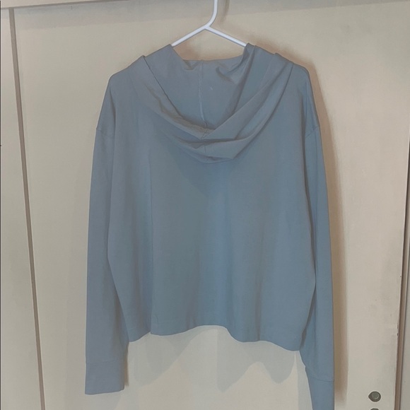 Life is Good Blue Hoodie with Good Vibes Print - Picture 9 of 10